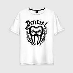 Футболка оверсайз женская Зубной мастер зуб механический, цвет: белый