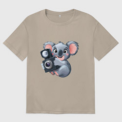 Женская футболка оверсайз Коала фотограф