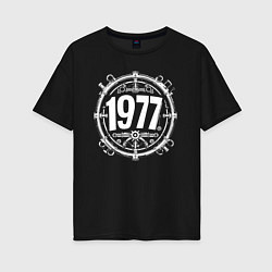 Футболка оверсайз женская Механический круг времени 1977, цвет: черный