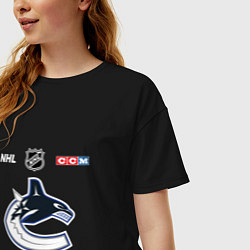 Футболка оверсайз женская Ванкувер Кэнакс логотип команды, цвет: черный — фото 2
