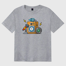 Футболка оверсайз женская Рождение музыки, цвет: меланж