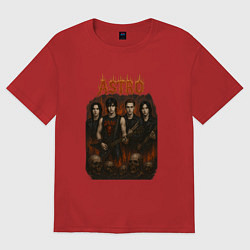 Футболка оверсайз женская Astro в стиле хэви метал, цвет: красный