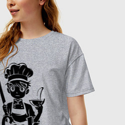 Футболка оверсайз женская Повар аниме, цвет: меланж — фото 2