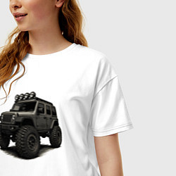 Футболка оверсайз женская Черный внедорожник, цвет: белый — фото 2