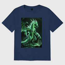 Женская футболка оверсайз Зеленый магический дракон