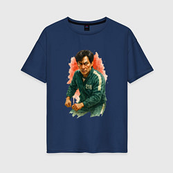 Женская футболка оверсайз Игра в кальмара игрок 218