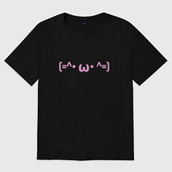 Женская футболка оверсайз Милые, японские смайлы