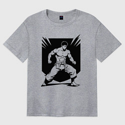 Женская футболка оверсайз Аниме самбист