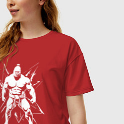 Футболка оверсайз женская Мускулистый сумоист, цвет: красный — фото 2