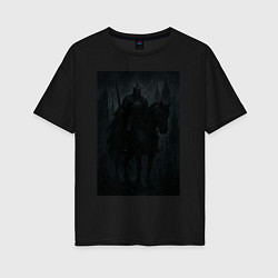 Футболка оверсайз женская Рыцарь тьмы - dark fantasy, цвет: черный