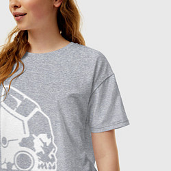 Футболка оверсайз женская Кодзима продакшенс логотип, цвет: меланж — фото 2