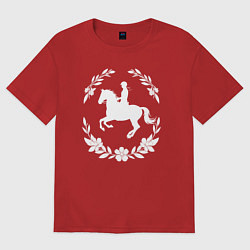 Женская футболка оверсайз Всадник в венке
