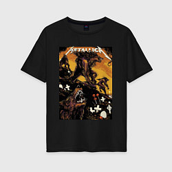 Женская футболка оверсайз Metallica - wolf