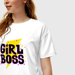 Футболка оверсайз женская Girl boss, цвет: белый — фото 2