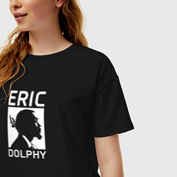 Футболка оверсайз женская Eric Dolphy легенда джаза, цвет: черный — фото 2