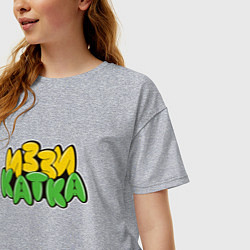 Футболка оверсайз женская Иззи катка, цвет: меланж — фото 2