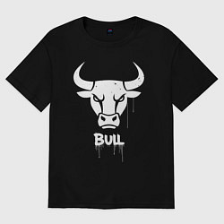 Женская футболка оверсайз Строгий бык