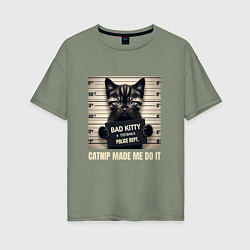 Женская футболка оверсайз Bad Kitty