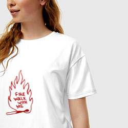 Футболка оверсайз женская Fire Walk With Me, цвет: белый — фото 2