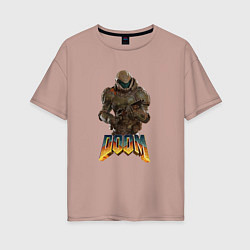 Женская футболка оверсайз Doom палач рока