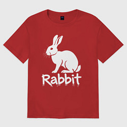 Женская футболка оверсайз Белый кролик