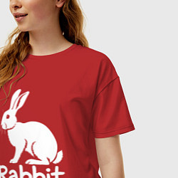 Футболка оверсайз женская Белый кролик, цвет: красный — фото 2