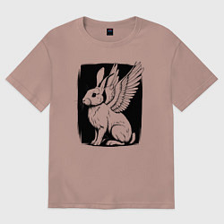 Женская футболка оверсайз Крылатый кролик