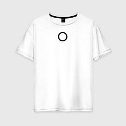 Футболка оверсайз женская Игра в кальмара работник круг белая, цвет: белый