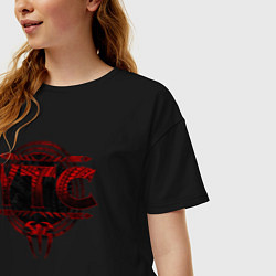 Футболка оверсайз женская Roman Reigns ytc wwe logo, цвет: черный — фото 2