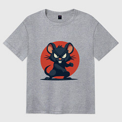 Женская футболка оверсайз Мышь боец