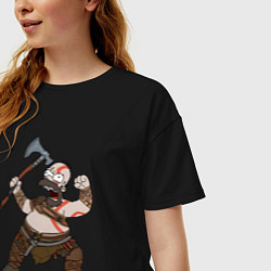 Футболка оверсайз женская Homer - god of bar, цвет: черный — фото 2