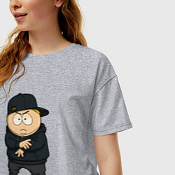 Футболка оверсайз женская Эрик Картман позирует, цвет: меланж — фото 2