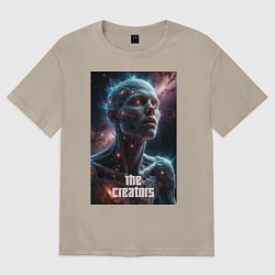 Футболка оверсайз женская The Creators - big space celestial, цвет: миндальный