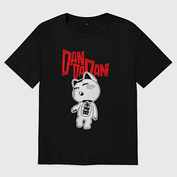 Футболка оверсайз женская Дандадан - манеки неко, цвет: черный