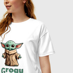 Футболка оверсайз женская Грогу - Беби Йода, цвет: белый — фото 2
