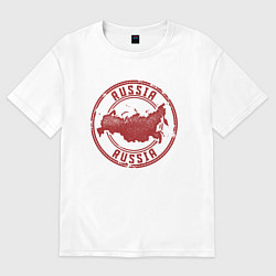 Футболка оверсайз женская Россия, цвет: белый