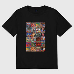 Футболка оверсайз женская Сектор Газа - обложки, цвет: черный