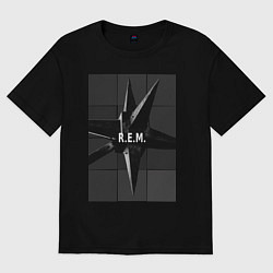 Футболка оверсайз женская R E M, цвет: черный