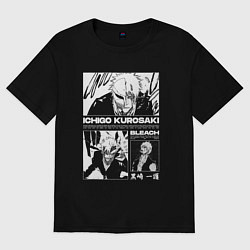 Футболка оверсайз женская Блич - Ичиго, цвет: черный