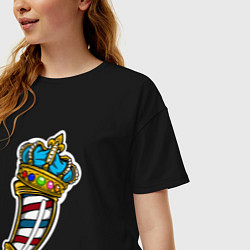 Футболка оверсайз женская Король стрижки - парикмахеру, цвет: черный — фото 2