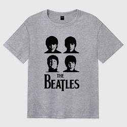 Футболка оверсайз женская Beatles исполнители, цвет: меланж
