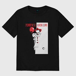 Футболка оверсайз женская Пеннивайз танцующий клоун, цвет: черный