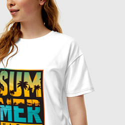 Футболка оверсайз женская Summer Vibes - на каждый день, цвет: белый — фото 2