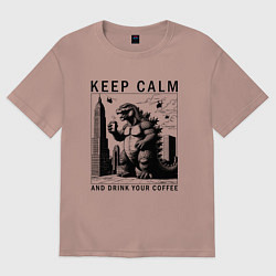 Женская футболка оверсайз Keep calm and drink your coffee