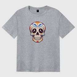 Женская футболка оверсайз Сахарный череп графика