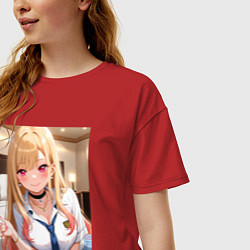 Футболка оверсайз женская Гламурная Марин Китагава, цвет: красный — фото 2