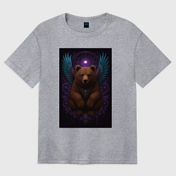 Женская футболка оверсайз Духовный медведь