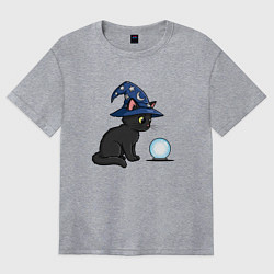 Женская футболка оверсайз Котик волшебник