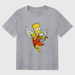 Женская футболка оверсайз Барт Симпсон амур