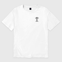 Женская футболка оверсайз Спаси и сохрани черный арт